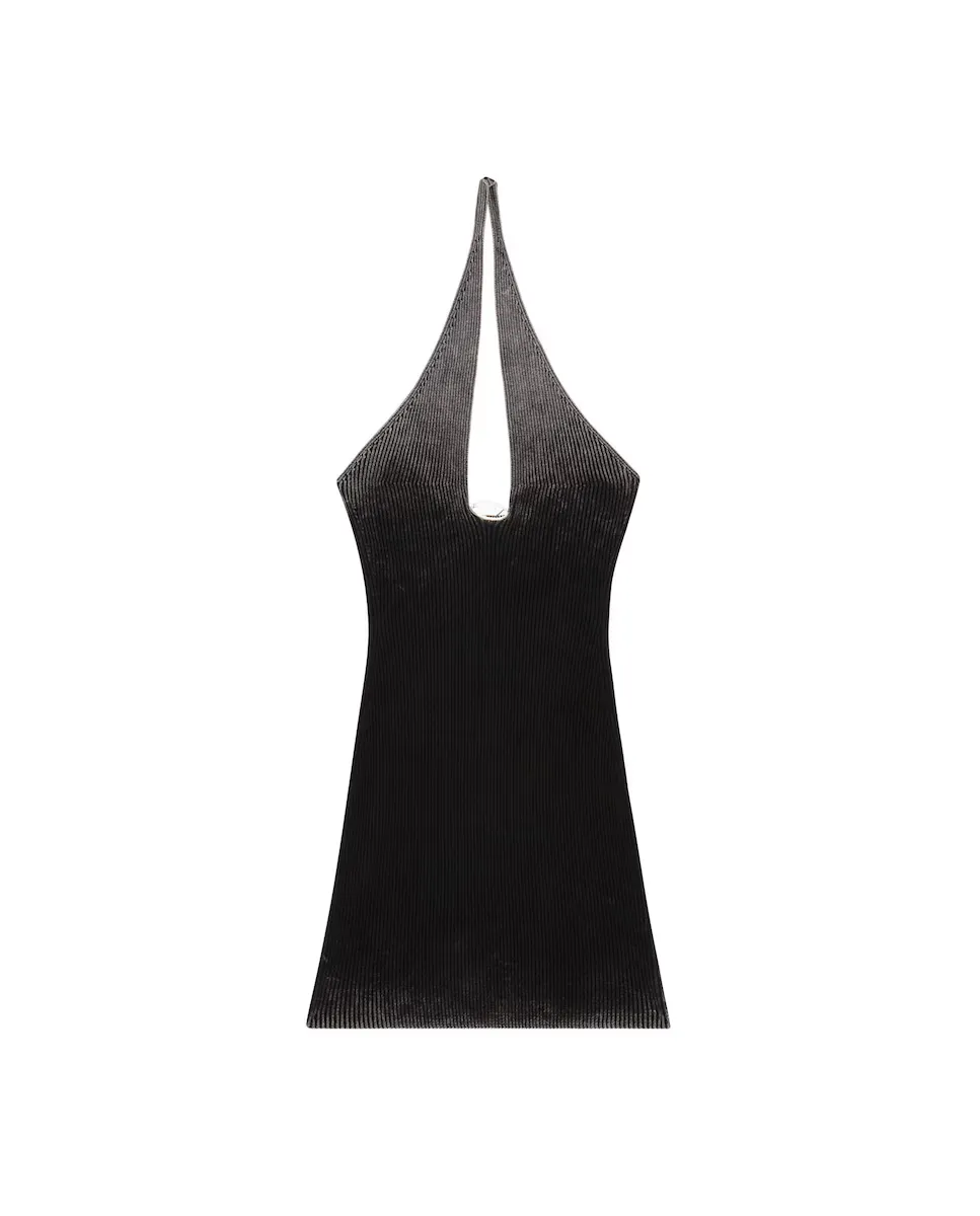 

Хлопковое платье с коротким вырезом Diesel, черный