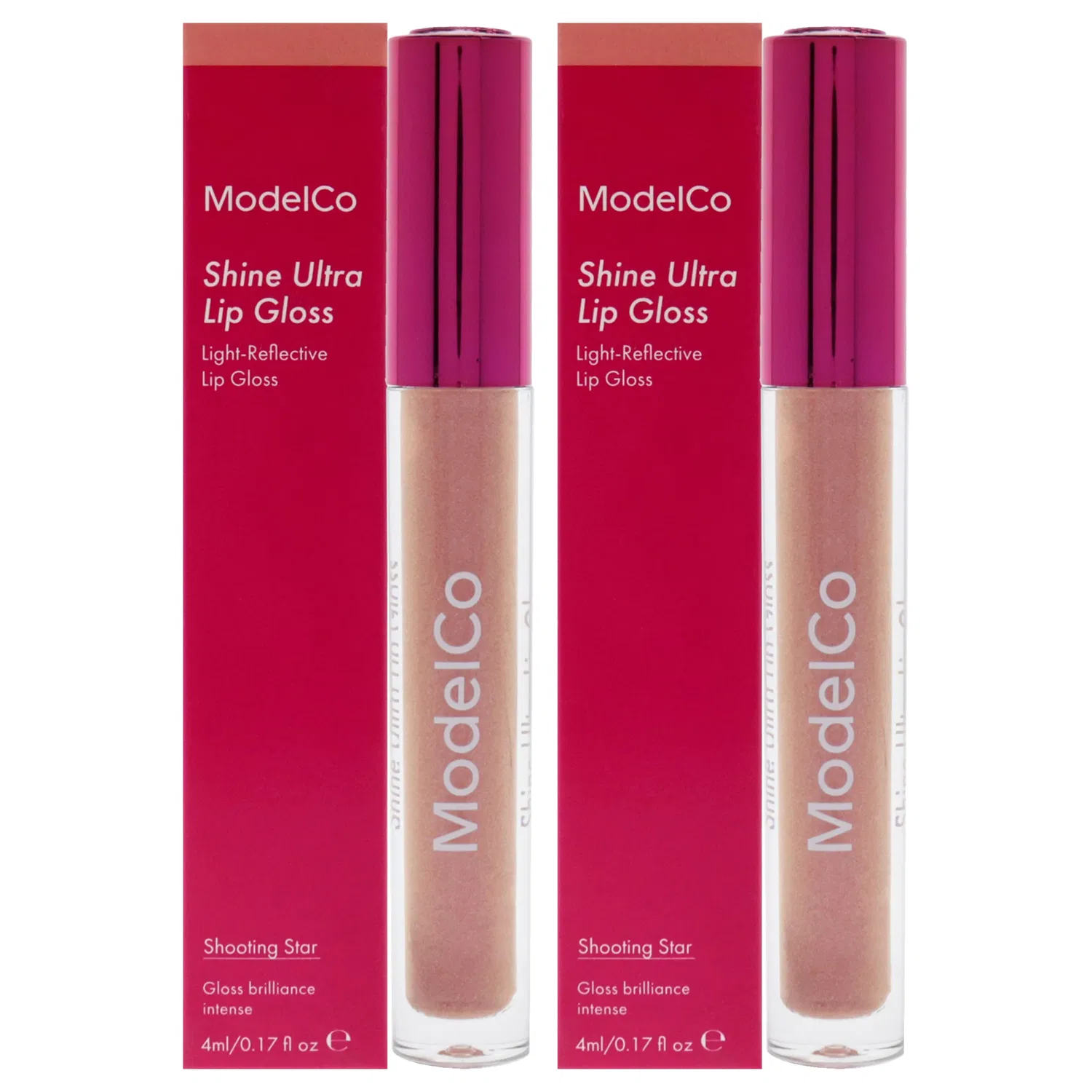 Блеск для губ Shine Ultra Lip Gloss - Shooting Star от ModelCo для женщин - 0,17 унции - упаковка из 2 штук, коричневый