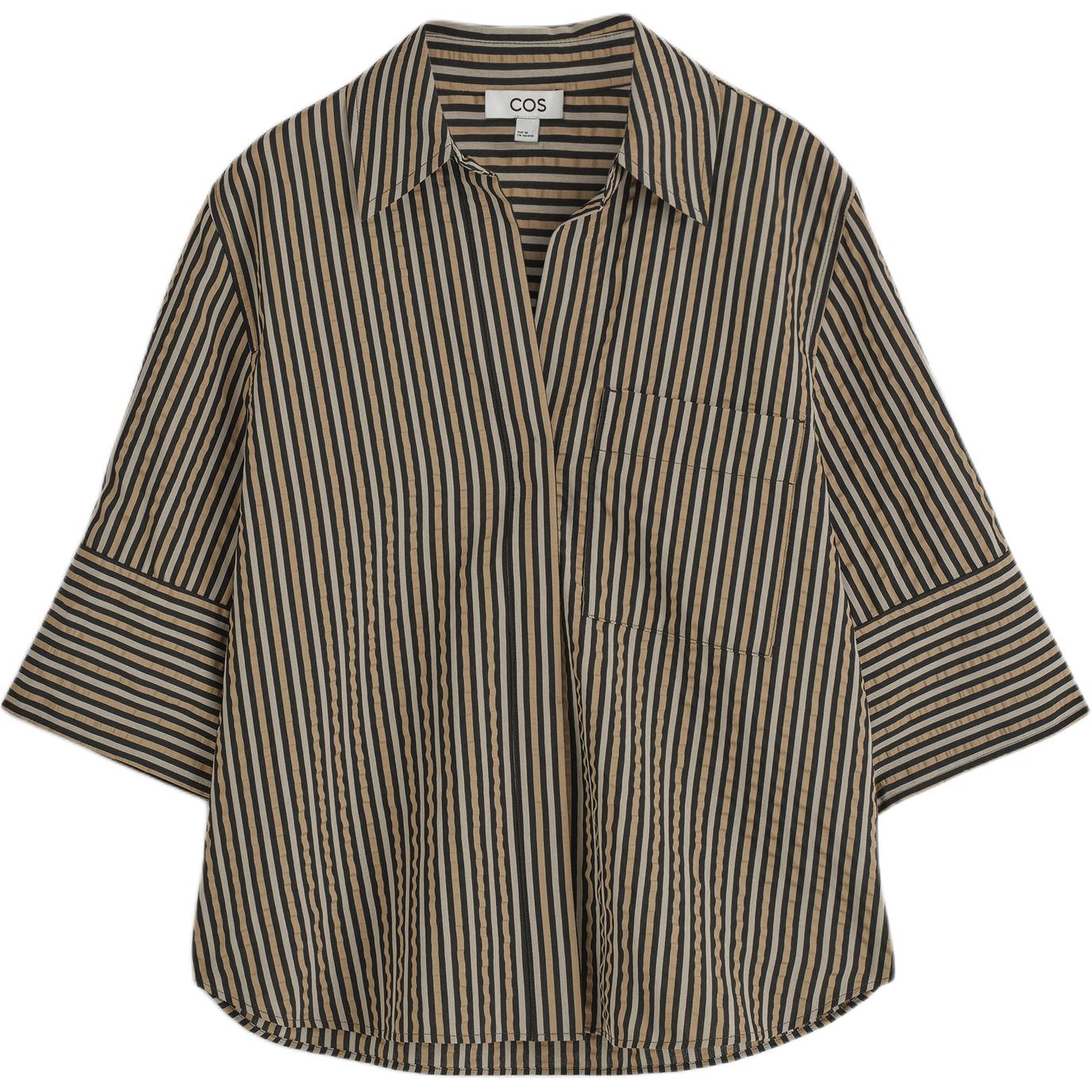 

COS Женская рубашка коричневый/черный/полоска
