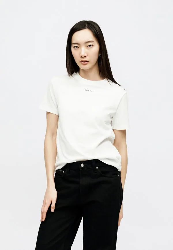 Классическая футболка с логотипом, базовая футболка Calvin Klein, White — фото 3