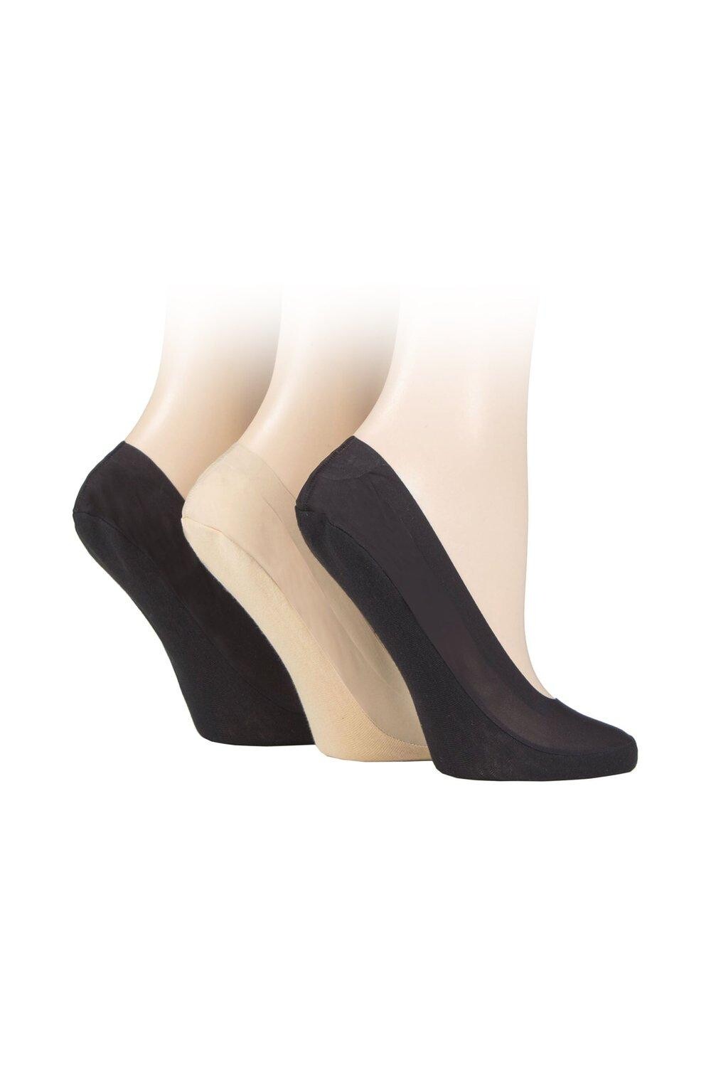 

3 пары гладких нейлоновых вкладышей для обуви SOCKSHOP, бежевый