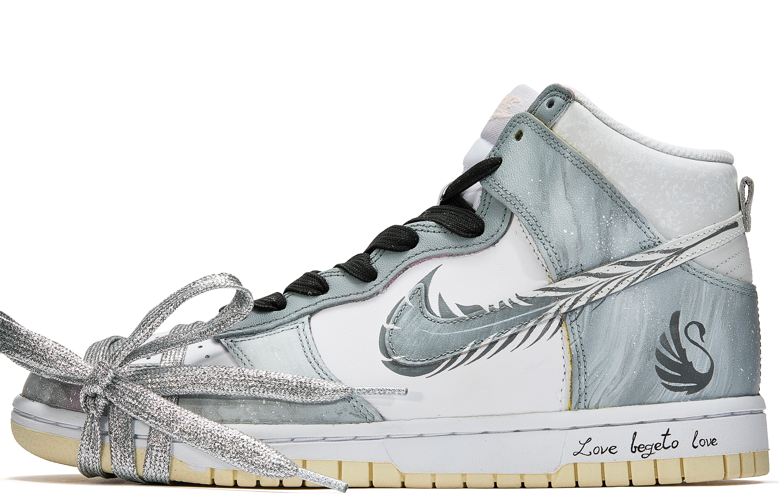 

Обувь для скейтбординга Nike Dunk high унисекс, Silver/White