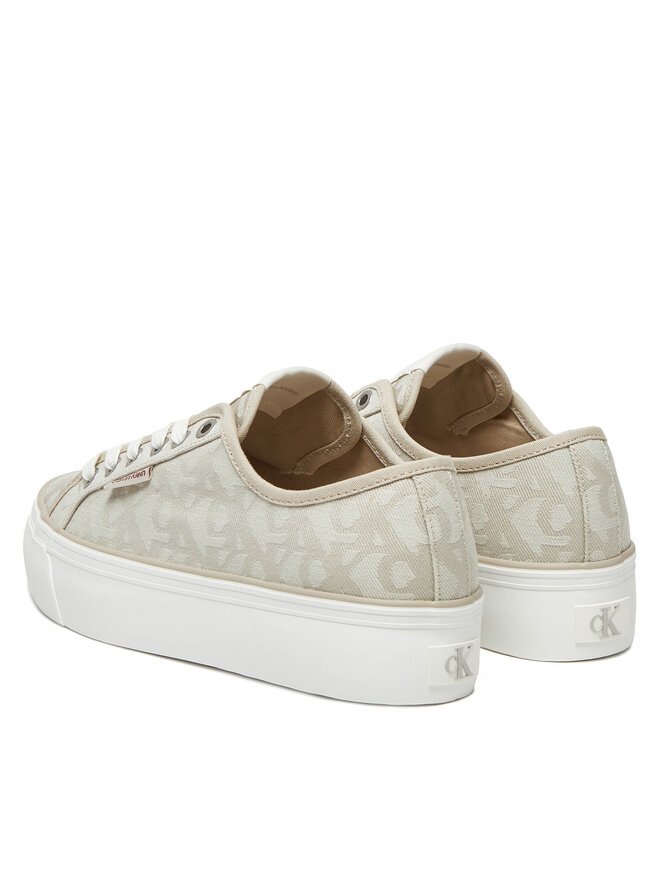 Кроссовки Vulc Flatf Jacquard Aop YW0YW01965 Calvin Klein Jeans, бежевый — фото 3