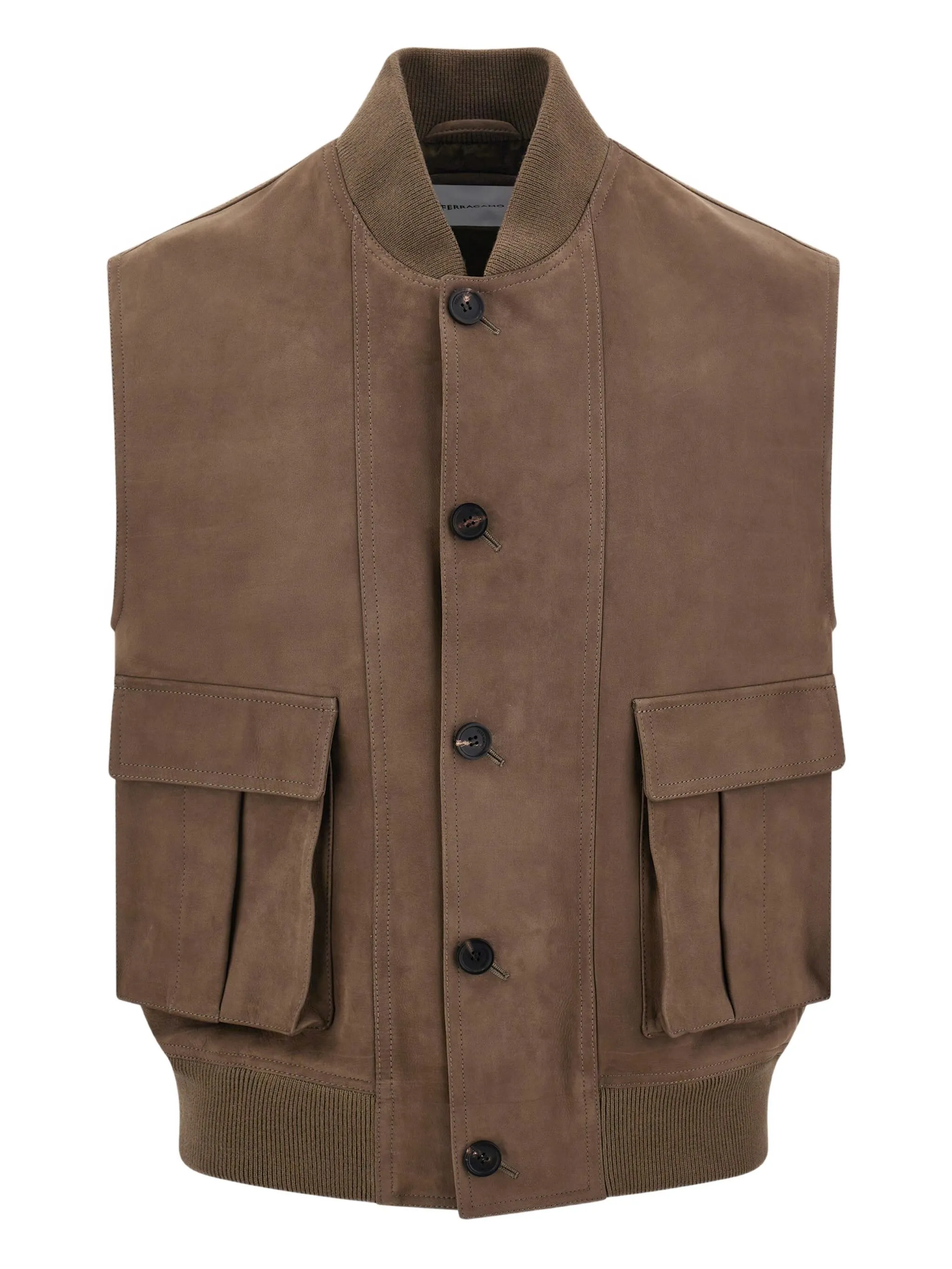 

Кожаный жилет Ferragamo, коричневый