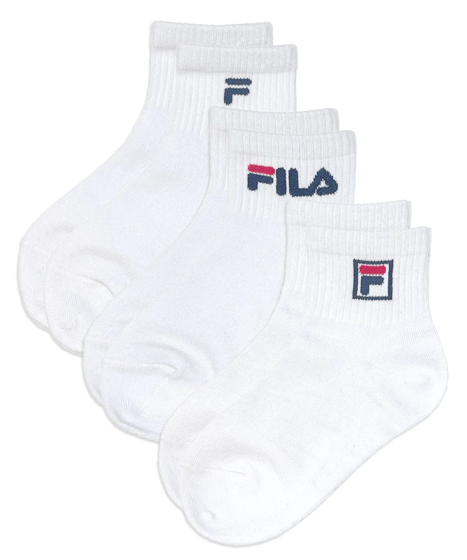 Детские короткие носки FILA, с логотипом бренда, антибактериальные, с защитой от запаха, усиленные носок и пятка, комплект из 3 пар.