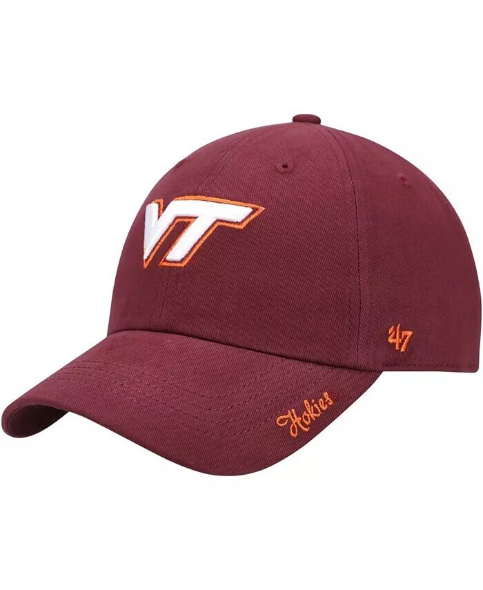 

Женская темно-бордовая регулируемая шляпа с логотипом Virginia Tech Hokies Miata Clean Up '47 Brand, красный
