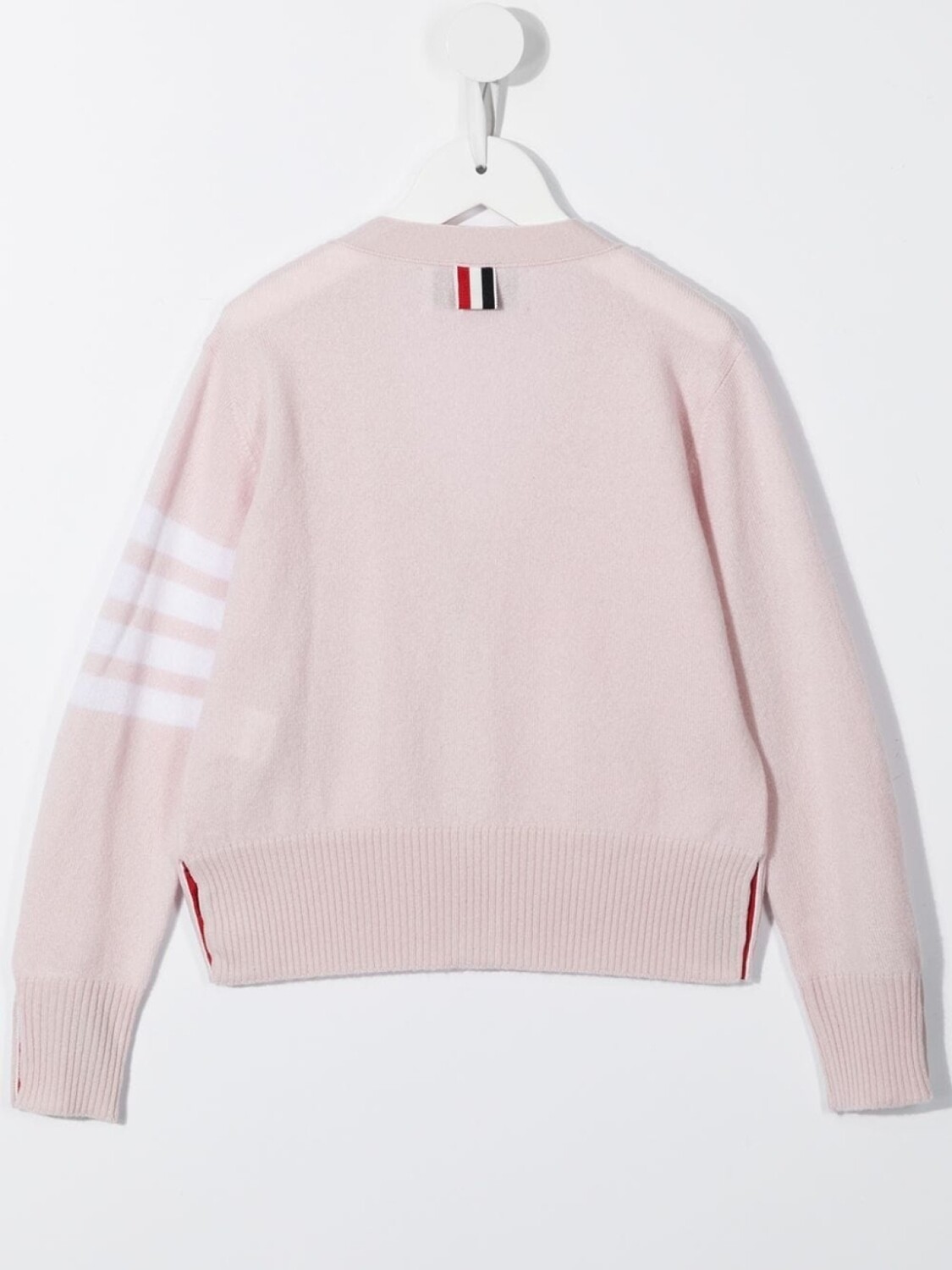 Thom Browne Kids кашемировый кардиган с полосками 4-Bar, розовый — фото 2