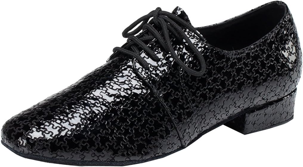 

Мужские туфли TDA для танцев с шнуровкой, круглый носок, кожа, для сальсы, танго, бальных и латинских танцев, черный