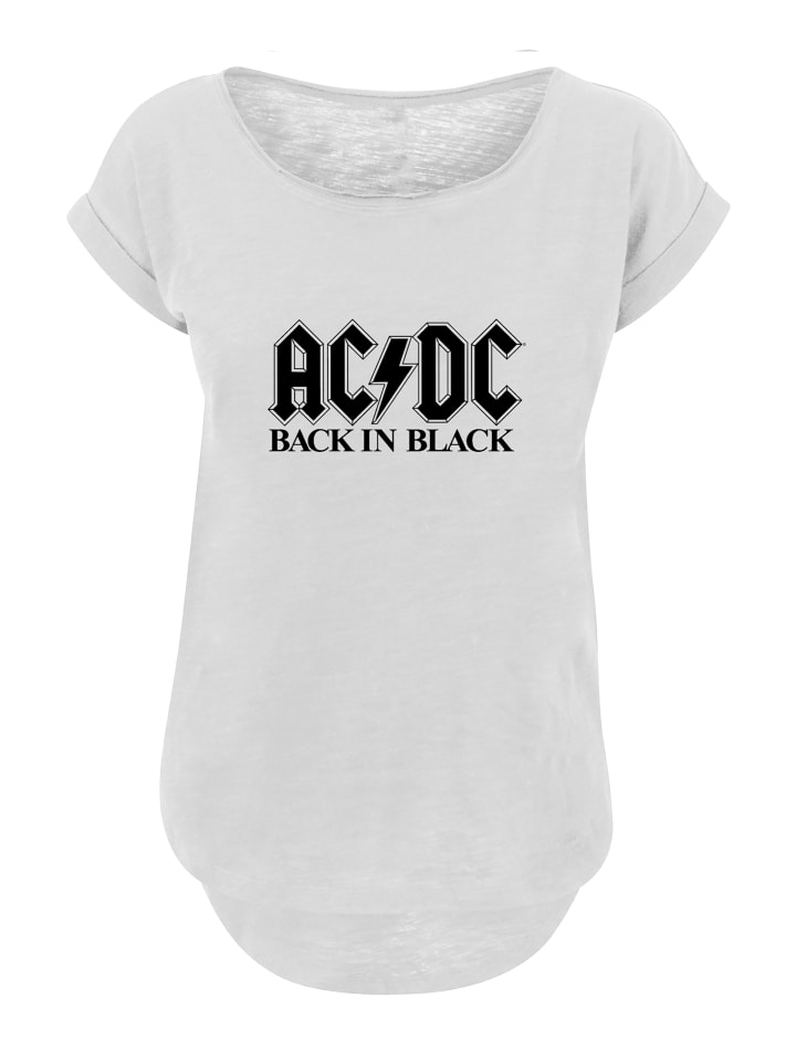 

Футболка ACDC Back In Black Logo Женская длинная футболка белого цвета F4NT4STIC, Белый, Футболка ACDC Back In Black Logo Женская длинная футболка белого цвета F4NT4STIC