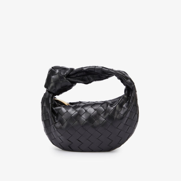 

Кожаная сумка Mini Jodie Intrecciato с верхней ручкой Bottega Veneta, черный