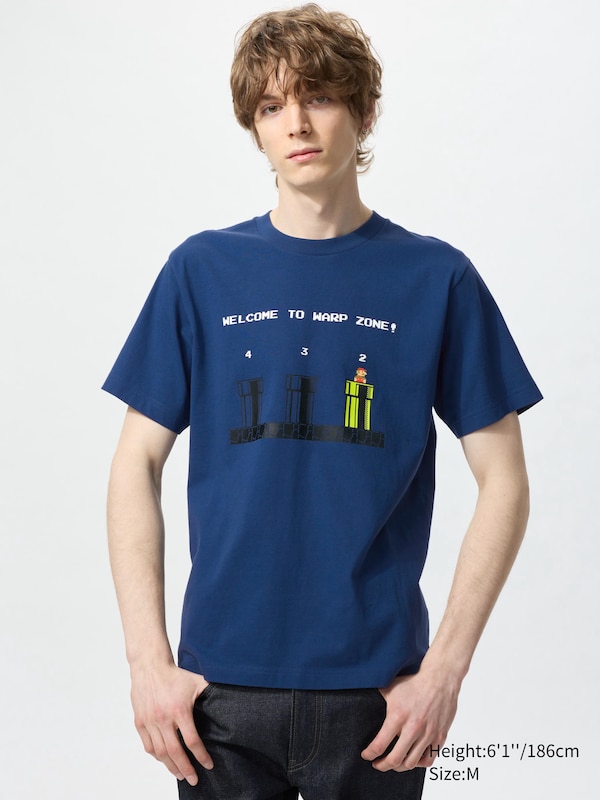 

Футболка с графическим принтом Super Mario Archive ut Uniqlo, синий