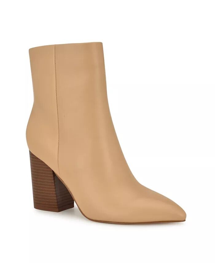 

Женские ботильоны сливового цвета на блочном каблуке с острым носком Nine West, белый