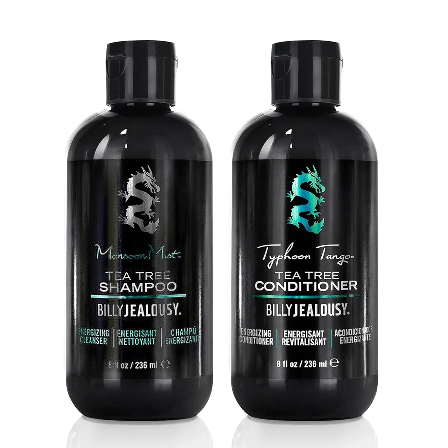 Набор для ухода за волосами Billy Jealousy: шампунь Monsoon Mist Tea Tree (227 г) + кондиционер Typhoon Tango (227 г), мята и розмарин, успокаивает кожу головы, уменьшает жирность, перхоть и ломкость