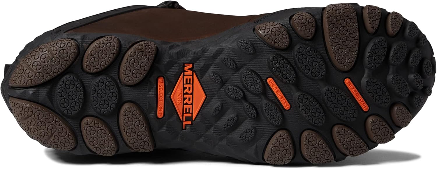 Мужские водонепроницаемые кожаные ботинки Merrell Chameleon Flux с карбоновым волокном и промышленным дизайном, коричневый — фото 4
