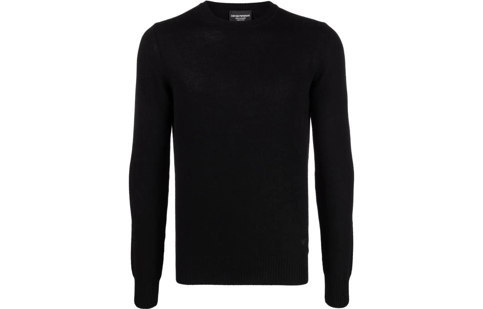 

Тонкий кашемировый джемпер EMPORIO ARMANI, черный