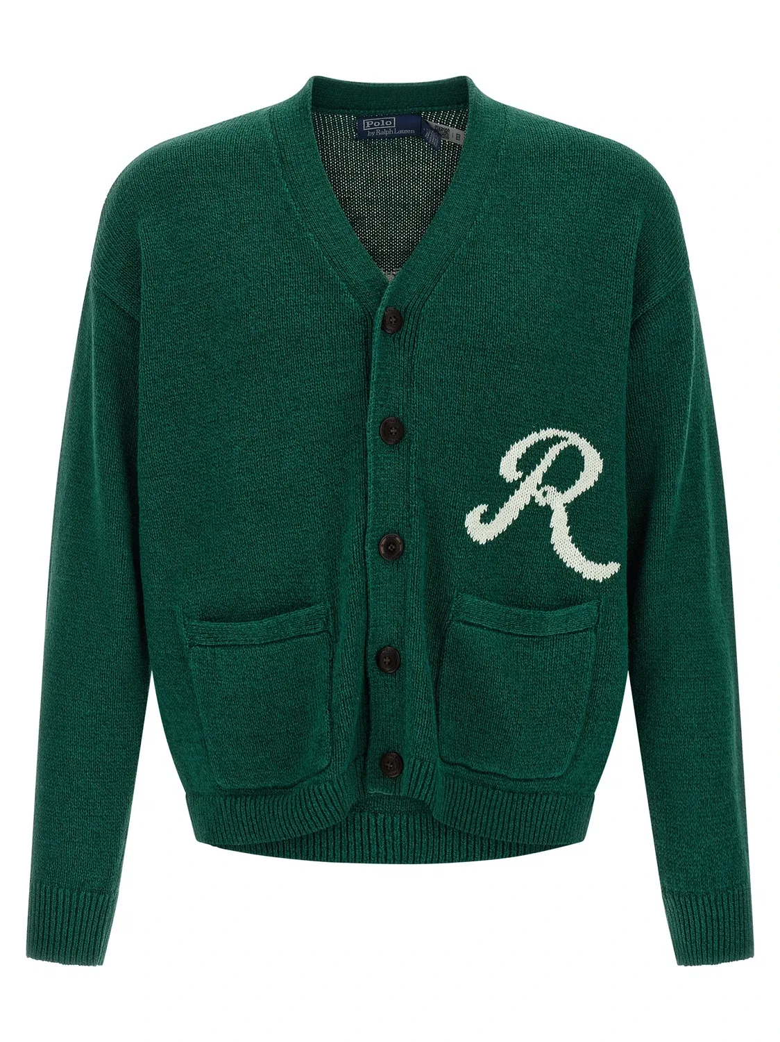 Кардиган с логотипом, выполненным в технике интарсии POLO RALPH LAUREN, зеленый