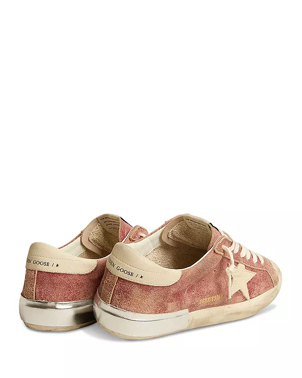 Мужские кожаные низкие кроссовки Super Star Golden Goose, розовый — фото 4
