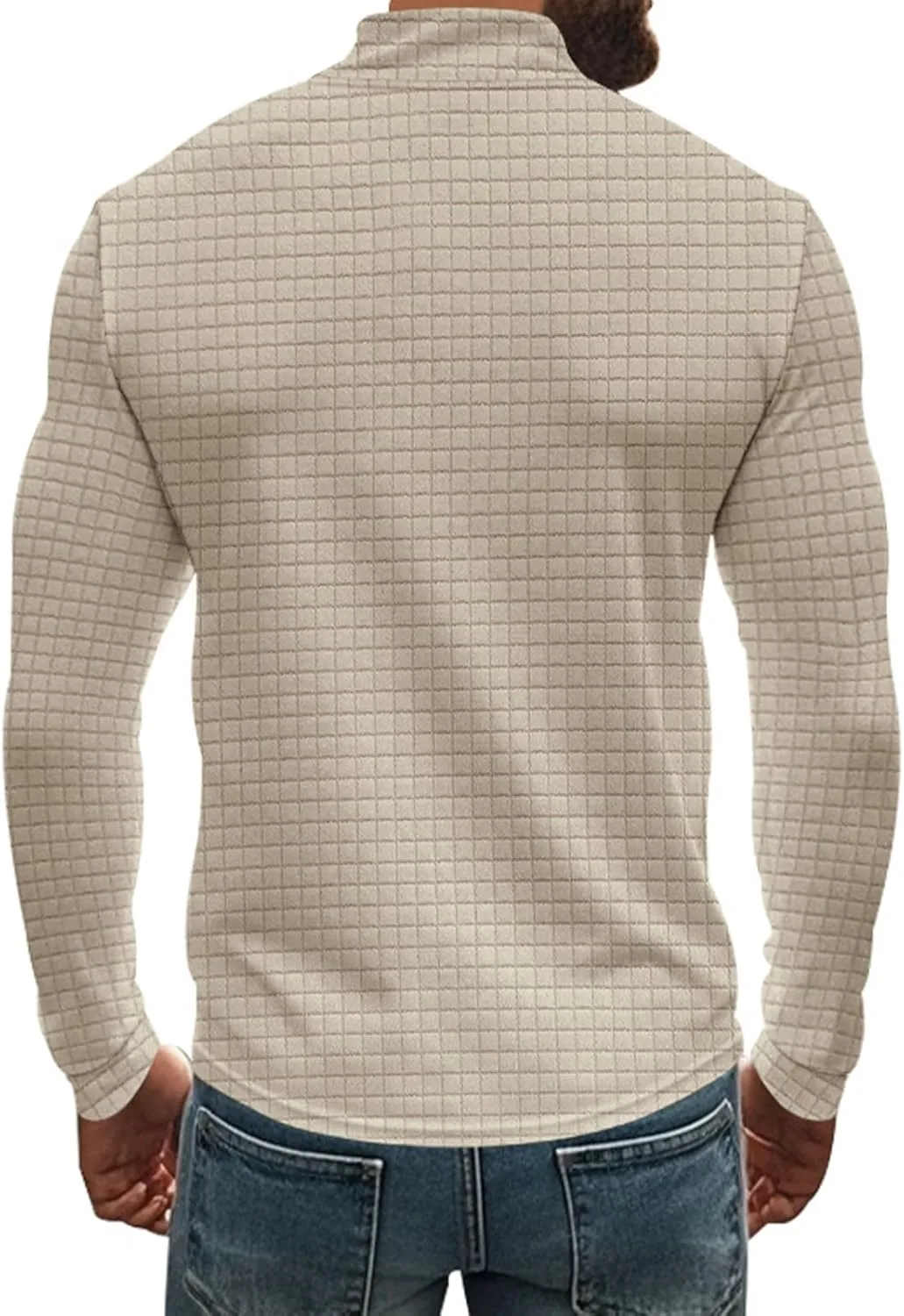 

Свитер мужской Vintage Plaid с воротником стойкой и длинными рукавами Thatrich