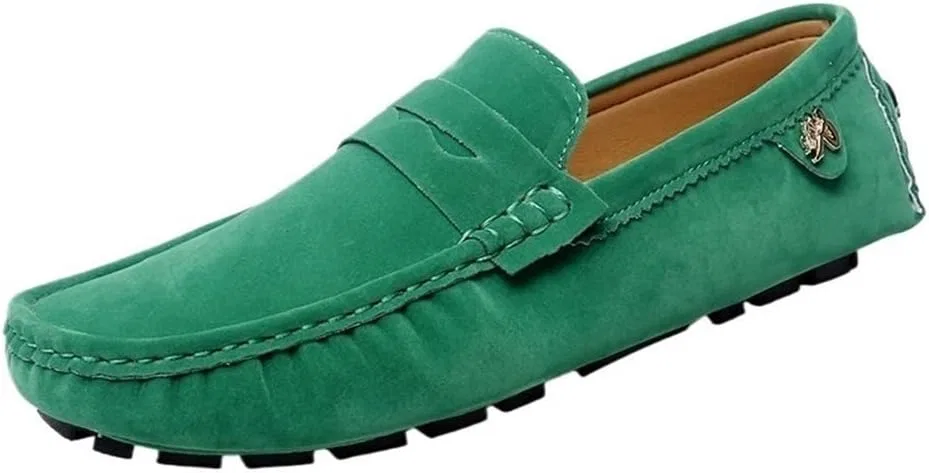 Мокасины мужские замшевые, Loafers, зеленый DHFIRUFSHLO