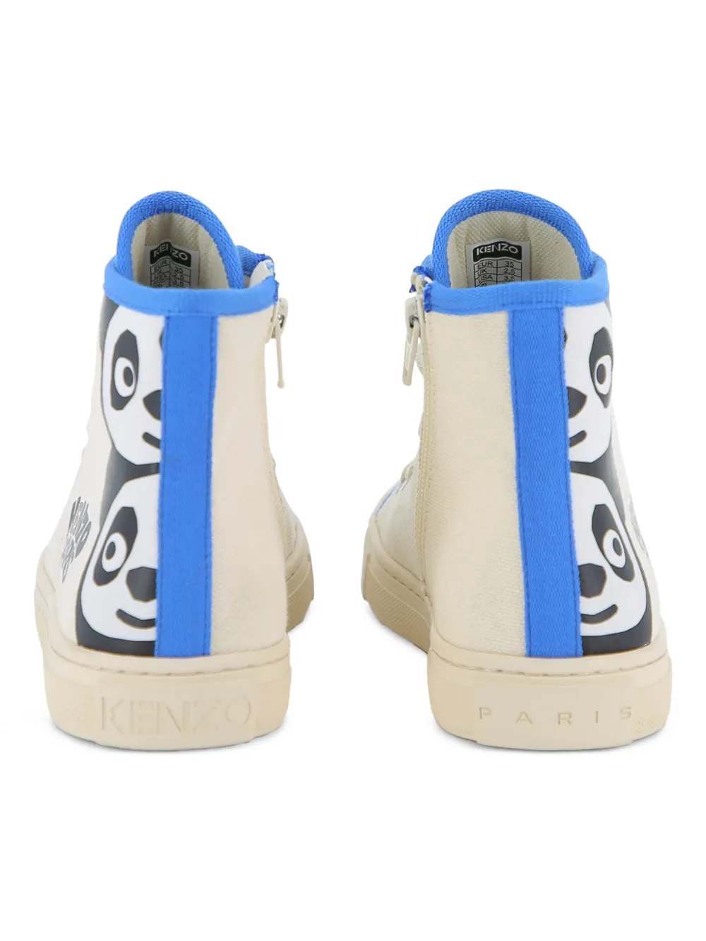 Высокие кеды с принтом Panda Kenzo Kids, бежевый — фото 3
