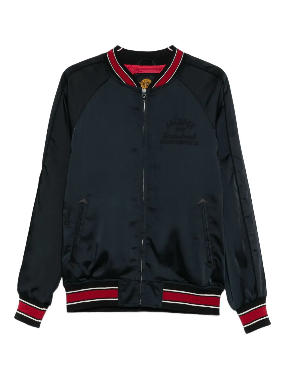 

Бомбер с ребристыми манжетами Superdry, черный