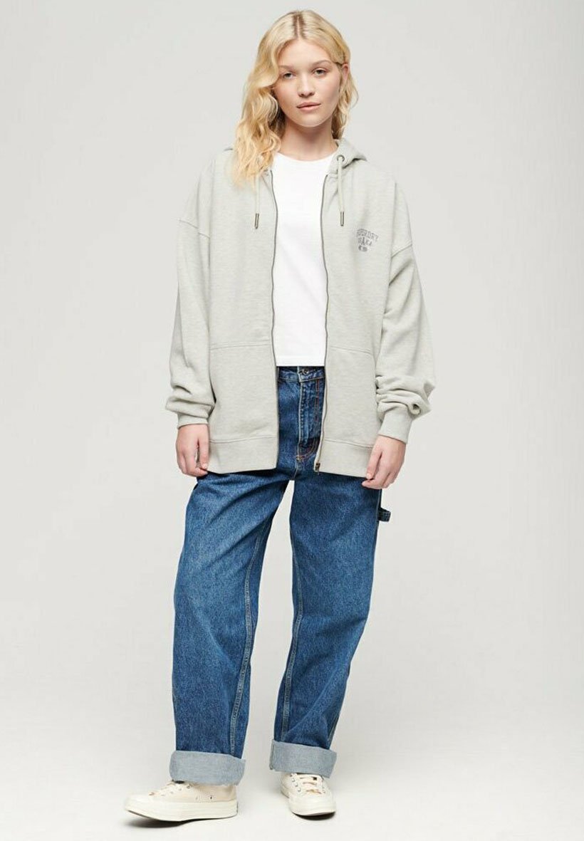 

Толстовка на молнии ATHLETIC ESSENTIAL HOODIE Superdry, светло-серый