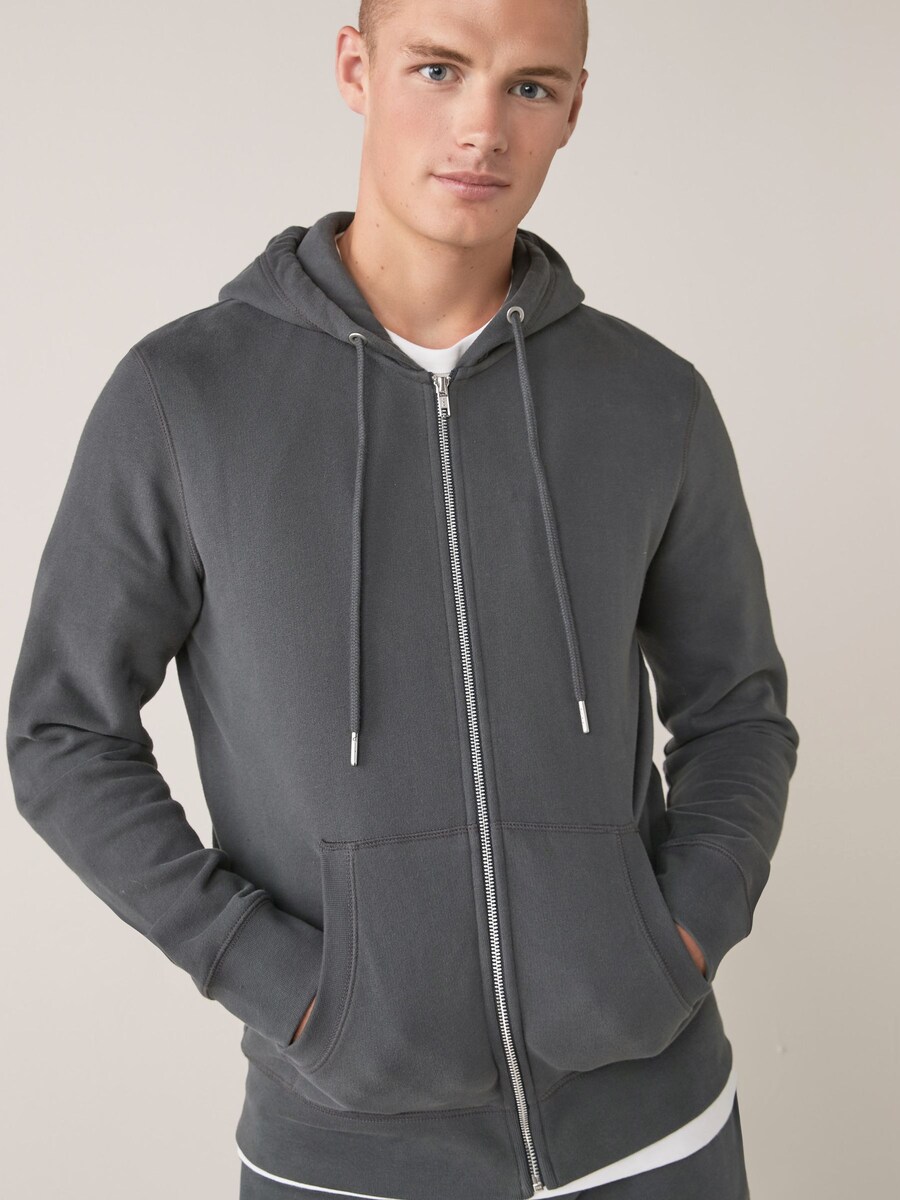Толстовка с капюшоном на молнии Next Zip-Up Hoodie, темно-серый — фото 2