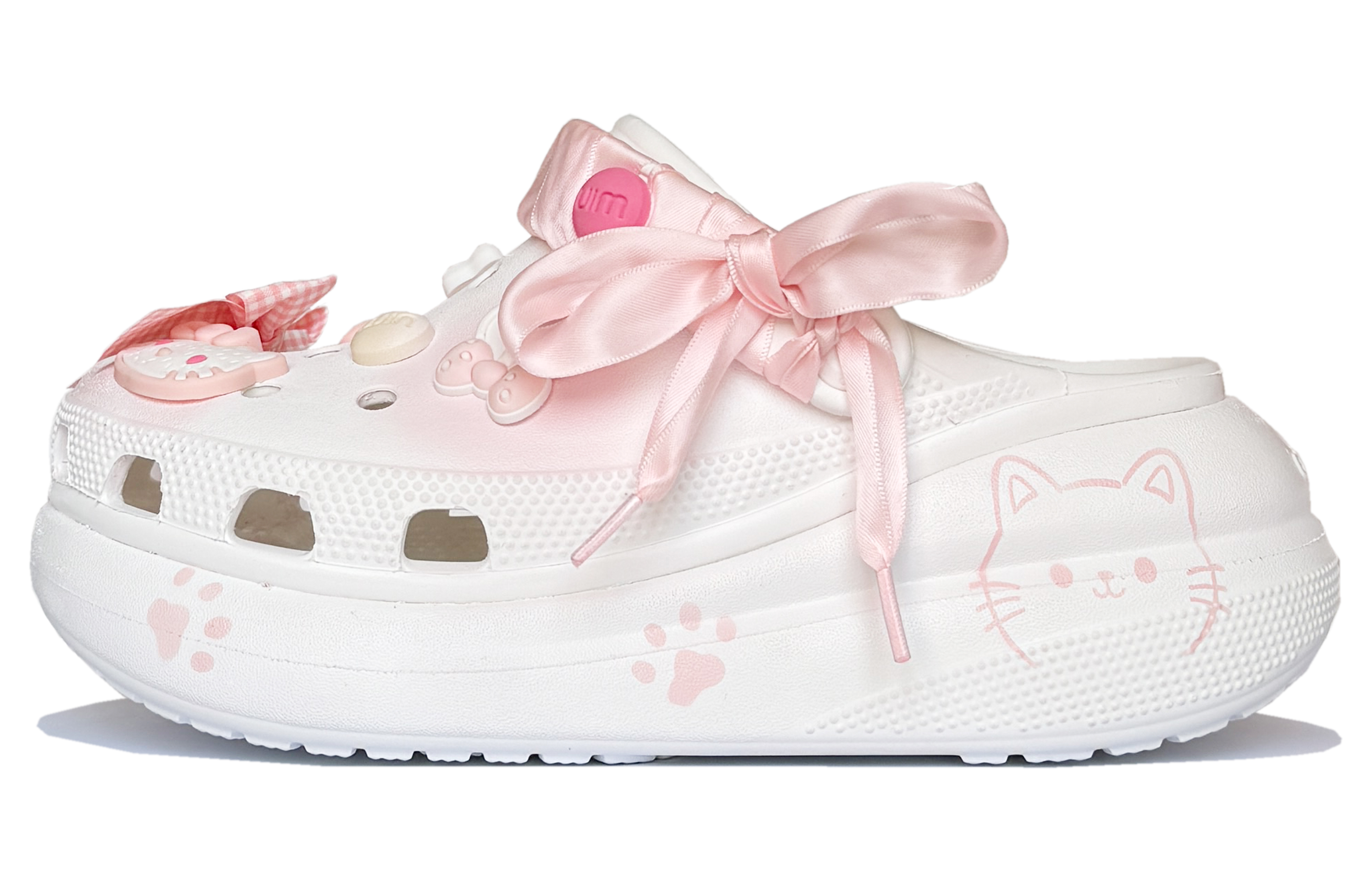 Crocs Сабо Crush Clog Moon Mail, розовые, с котятами, унисекс, розовые