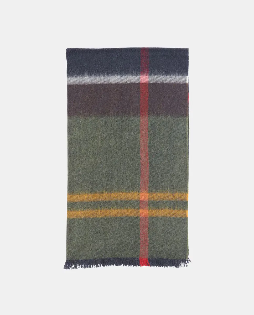 

Разноцветный клетчатый шарф с бахромой Barbour