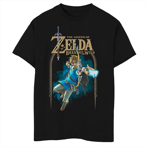 

Футболка с принтом Nintendo Zelda Breath of the Wild Link Arch Shot Logo Licensed Character