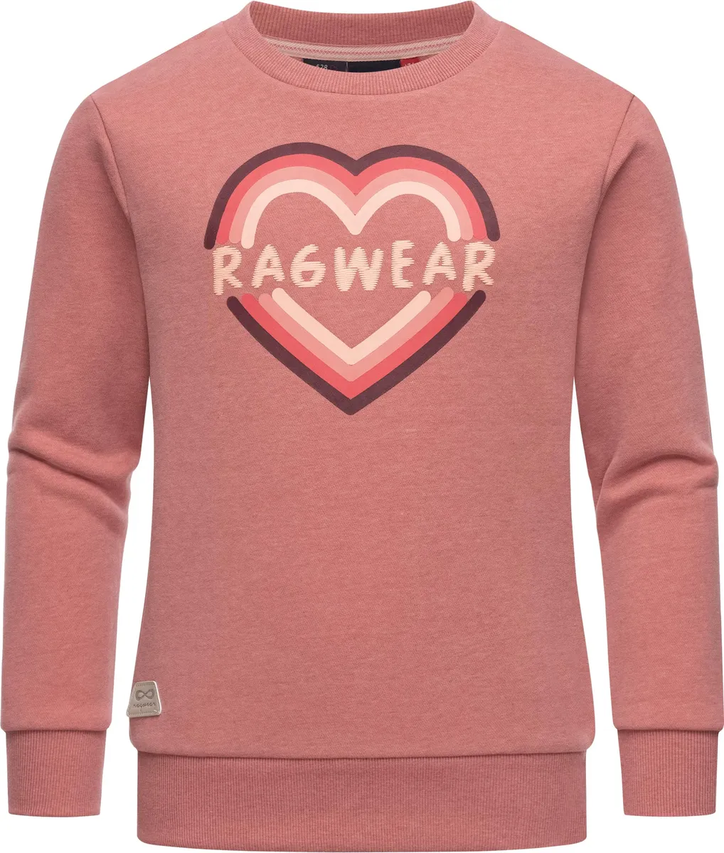 

Свитер Ragwear "Evka Print", стильный свитшот для девочек с классным логотипом, розовый