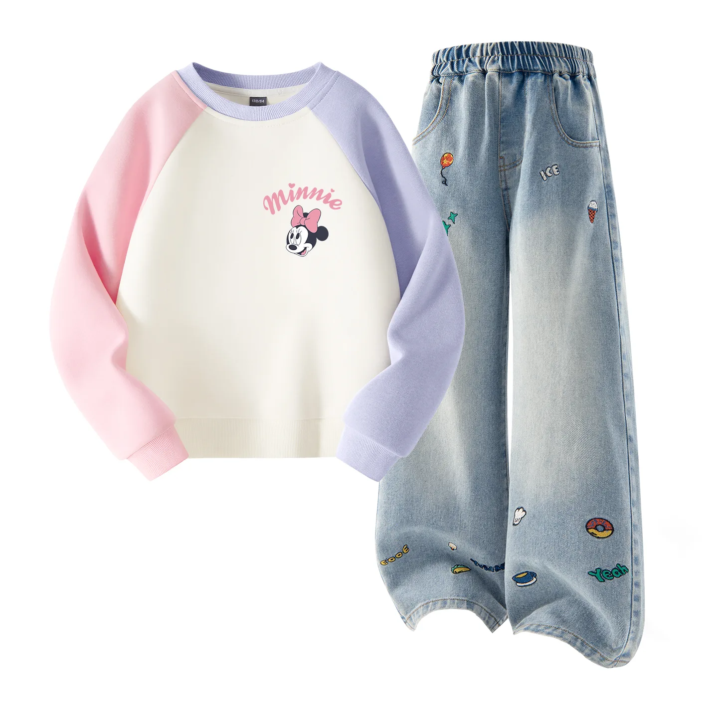 Детский спортивный комплект Casual Sportswear из 2 предметов Disney, Di Lifting Eye K Pink Purple+Solid Color Denim Blue