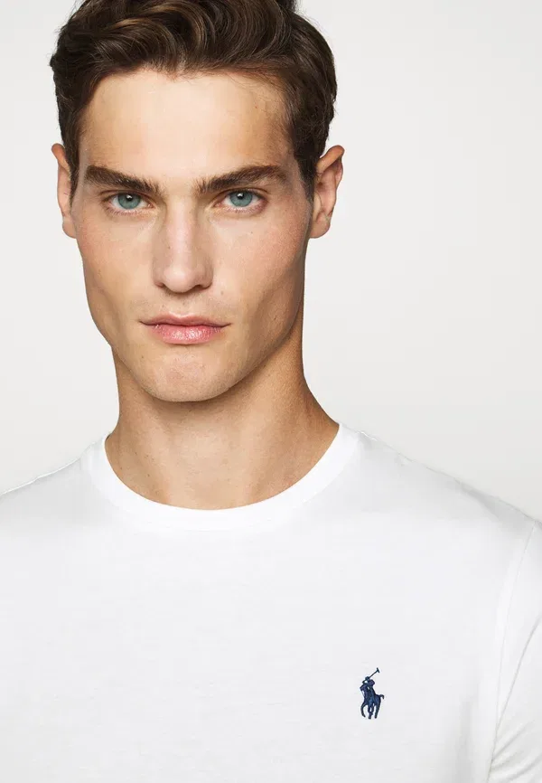 Футболка Polo Ralph Lauren Custom Slim Fit Jersey Crewneck Basic T-Shirt, невис — фото 4