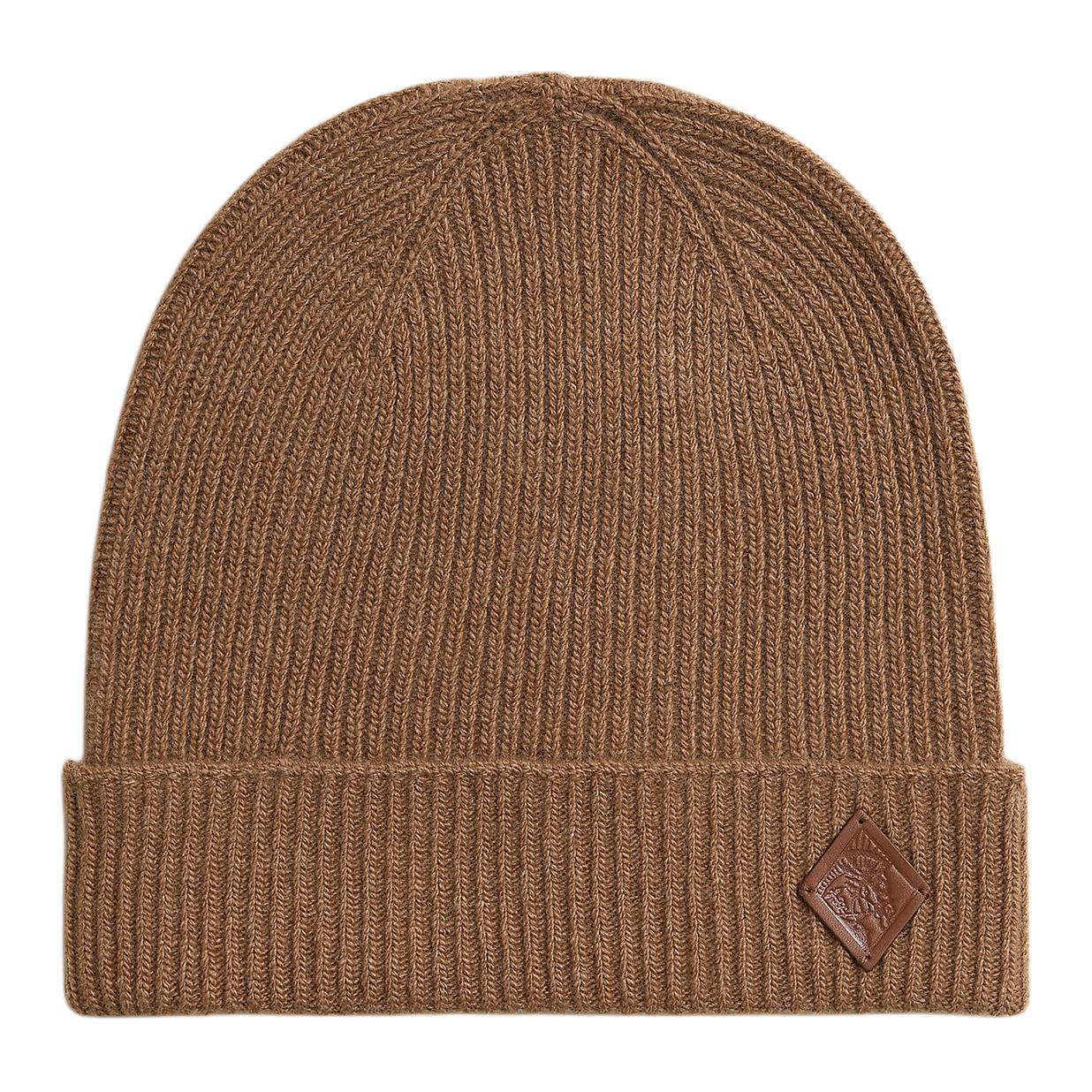 

HERMES Шерстяная кашемировая шапка-бини мужская разноцветная, Brown