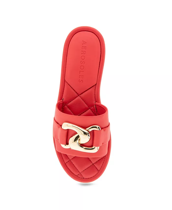 Женские сандалии Big Charm с открытым носком и застежкой-планкой Aerosoles, красный — фото 4