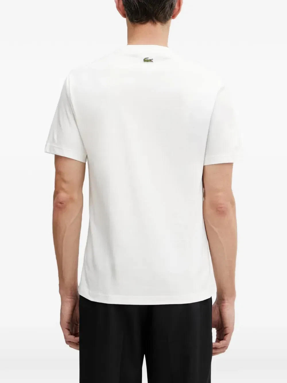 Футболка с круглым вырезом и короткими рукавами Lacoste, белый — фото 4