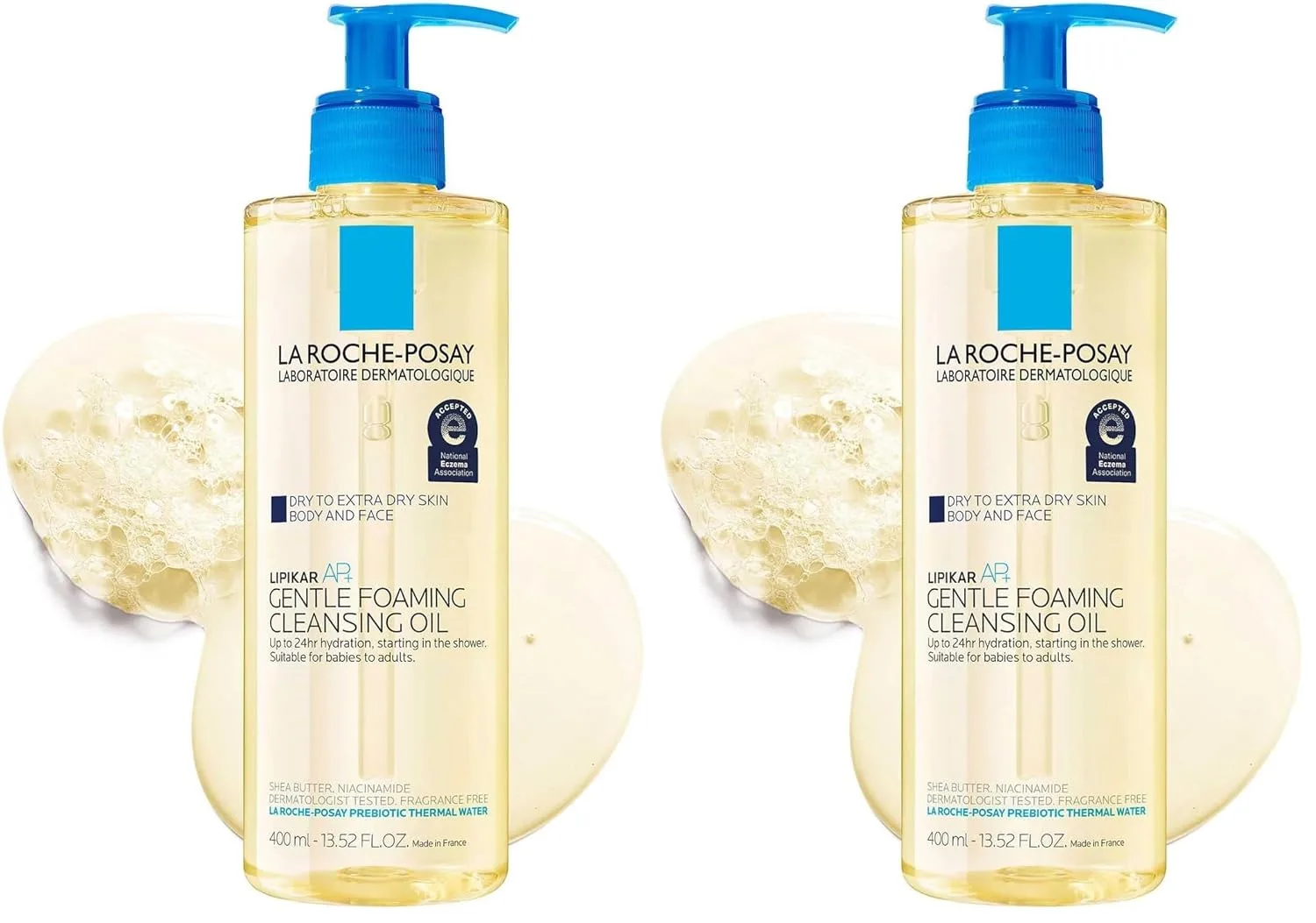 Гидрофильное масло La Roche-Posay — Lipikar AP+ Gentle Foaming Cleansing Oil, нежное очищающее и тела с ниацинамидом, 400 мл