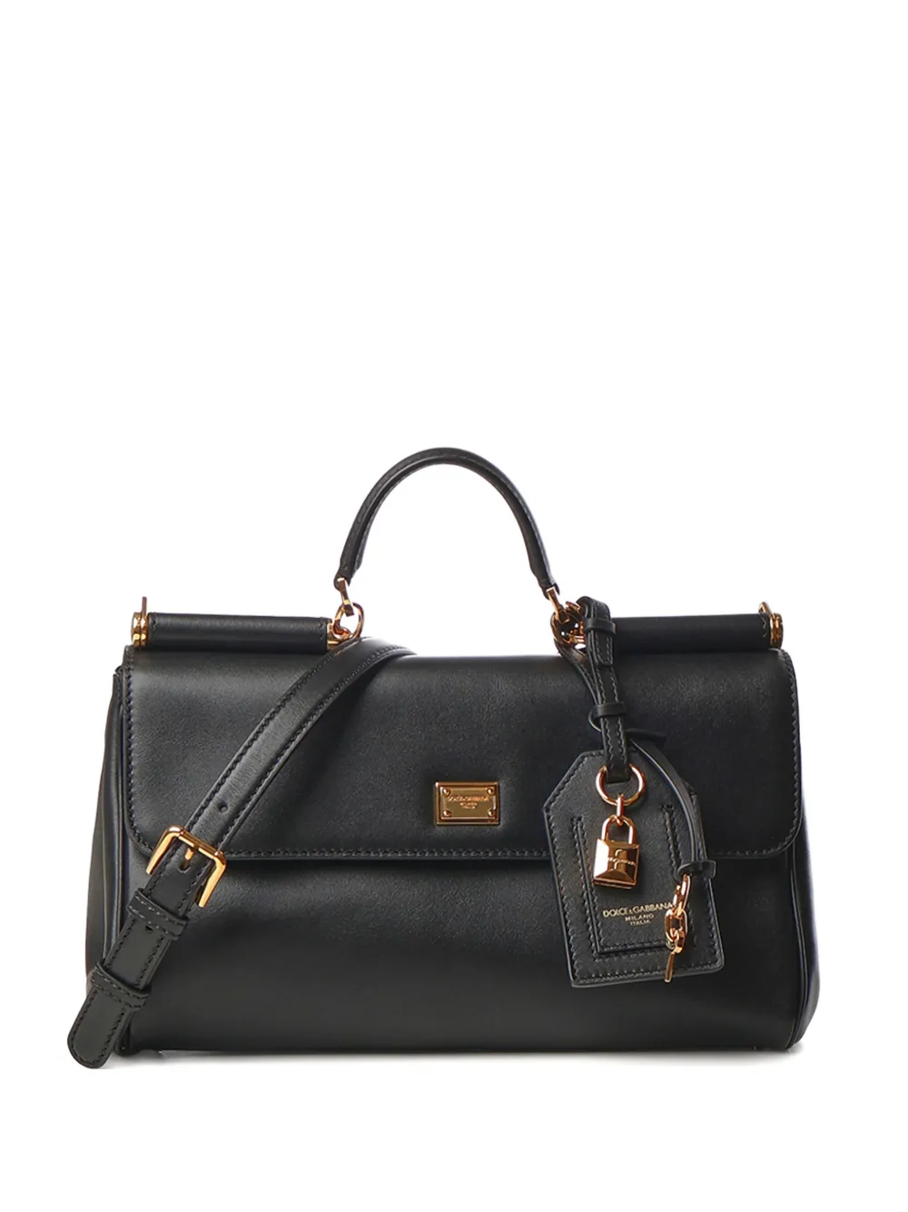 

Сумка-тоут Sicily из кожи plonge Dolce & Gabbana, черный