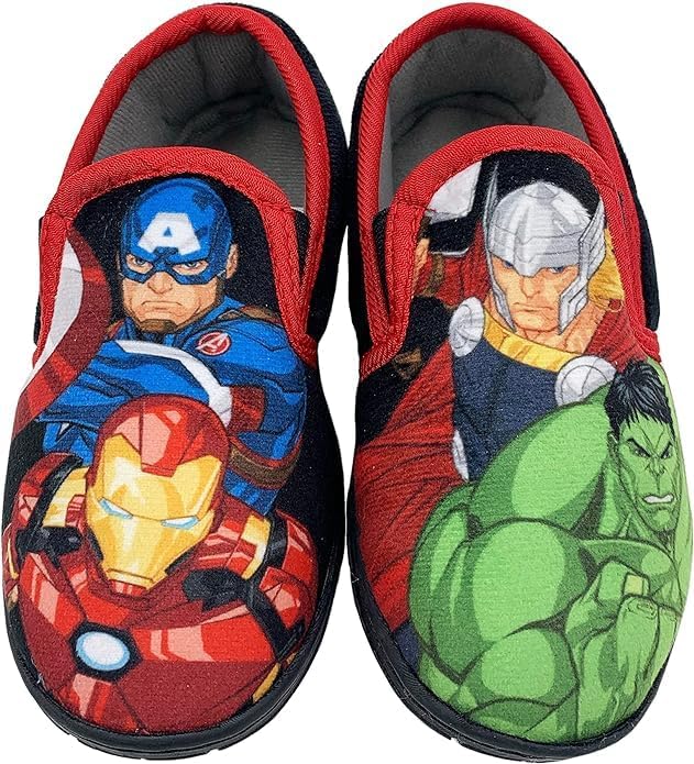 

Детские тапочки с изображением супергероев Мстителей, черные Fashion Junction