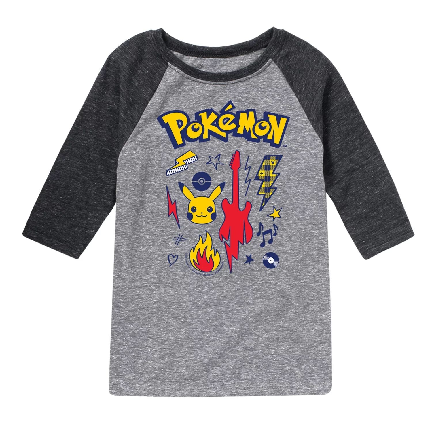 

Футболка реглан с рисунком Pokemon Punk Icons для мальчиков 8–20 лет Licensed Character