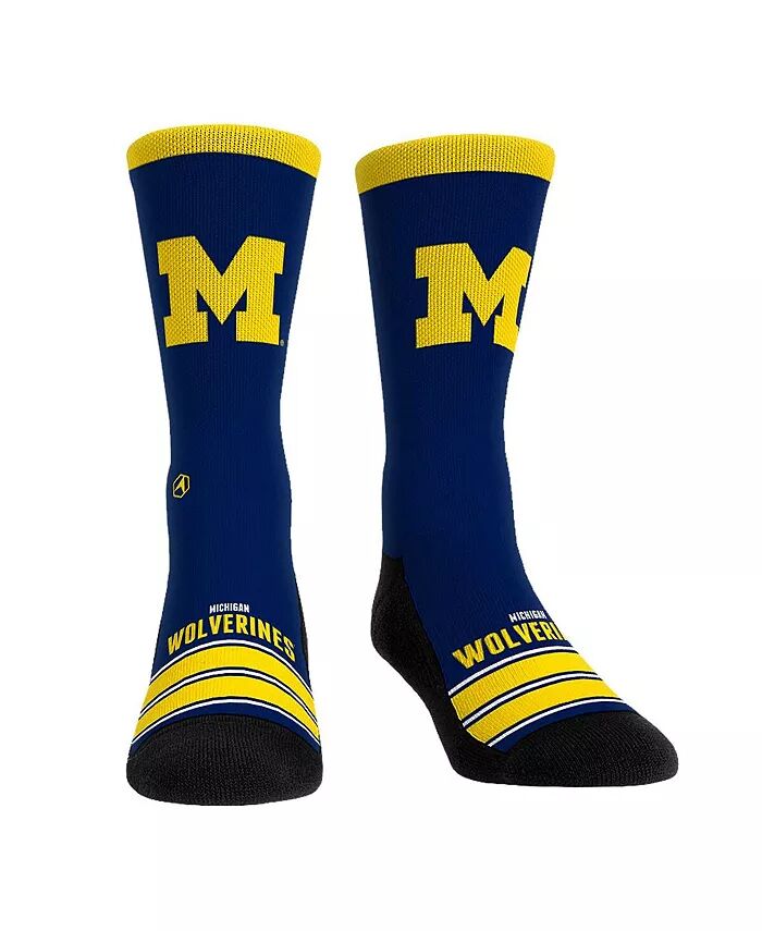 

Носки Rock Em' для мужчин и женщин Michigan Wolverines Gametime Stripe Crew Rock 'Em