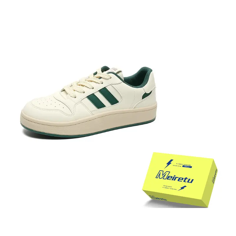 

Meiretu Амортизирующие износостойкие низкие скейтерские кеды мужские бежево-зеленые, цвет Beige Green