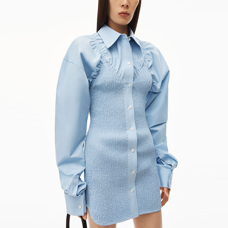 Женское платье с длинным рукавом светло-голубое Alexander Wang — фото 4