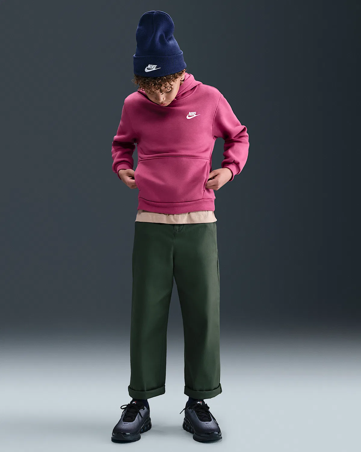 Детская толстовка Nike Sportswear Club Fleece, Sweet Beet/White — фото 4
