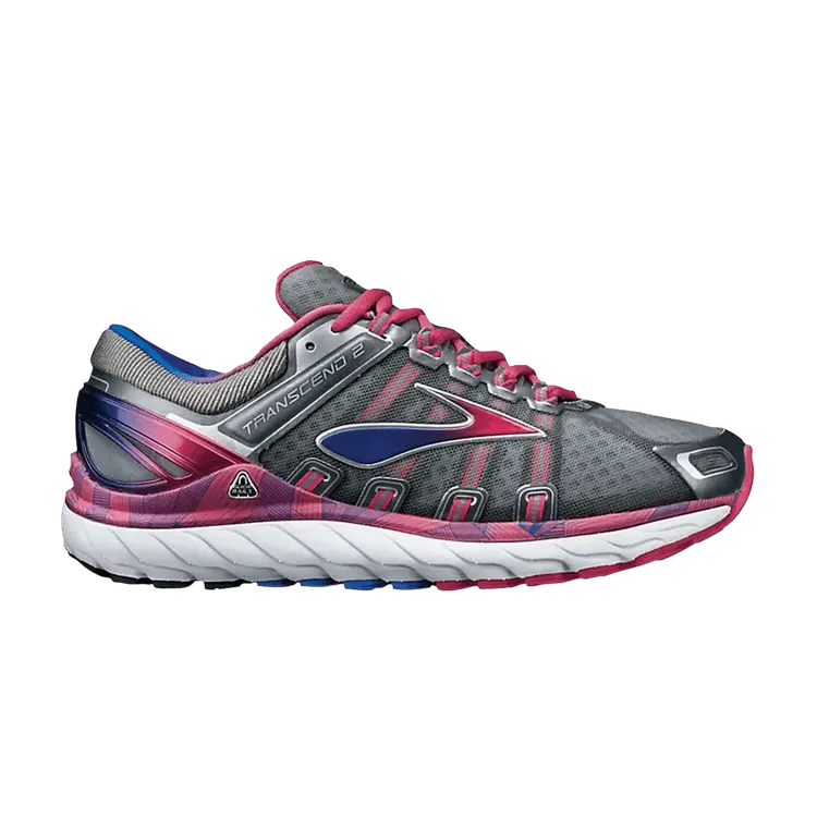 

Кроссовки Brooks Wmns Transcend 2 Metallic Charcoal Raspberry, серебряный