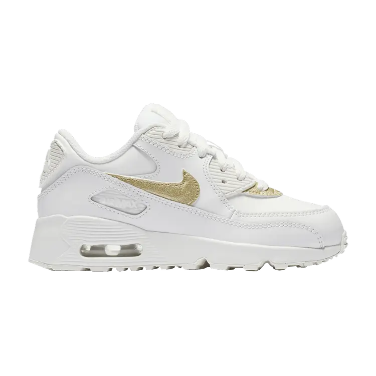 

Кроссовки Nike Air Max 90 Leather PS 'White Metallic Gold Star', белый