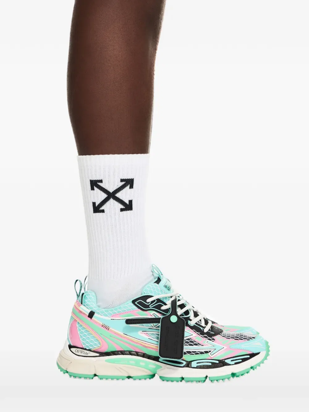 Сейчас вернусь, кроссовки в сеточку со стрелами Off-White, синий