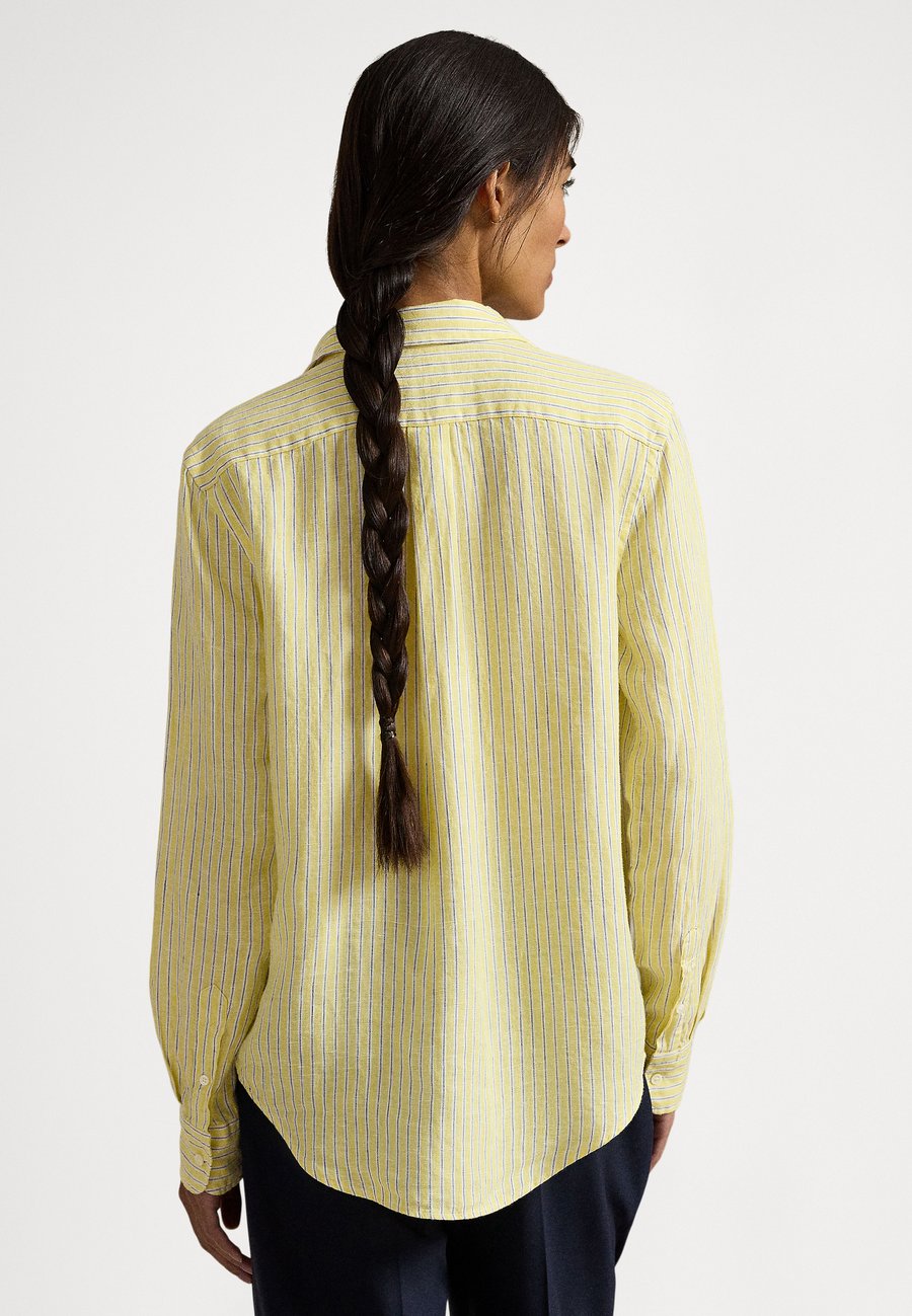 Блуза Polo Ralph Lauren CLASSIC FIT STRIPED LINEN SHIRT, Yellow/Blue/White/Yellow — фото 3