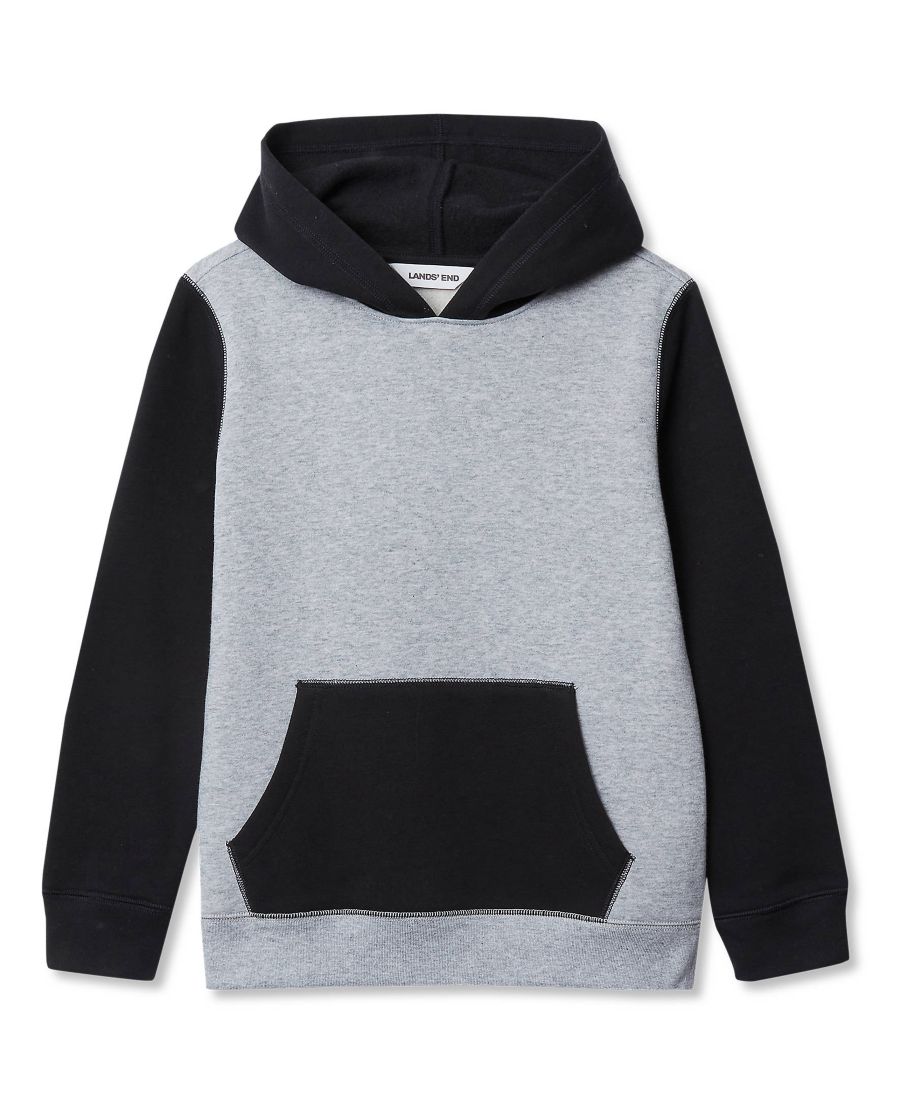 

Детская флисовая толстовка с капюшоном "Хаски" Lands' End, Gray heather/black