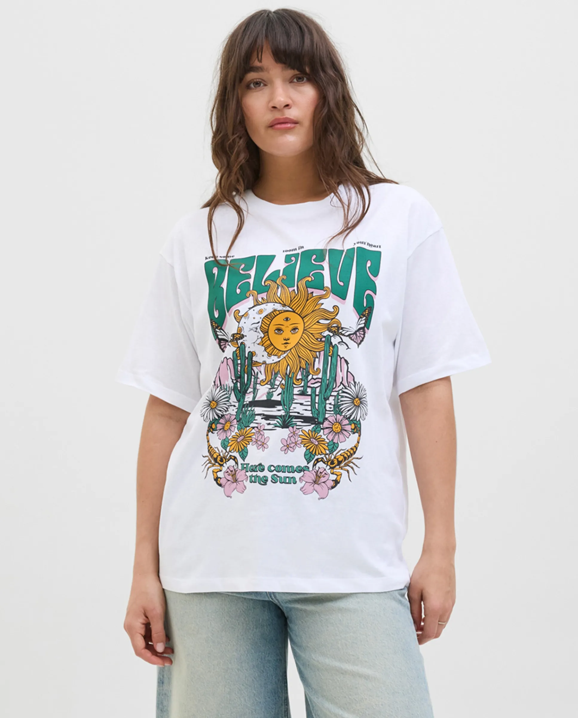 

Женская футболка оверсайз с принтом Jack & Jones, белый